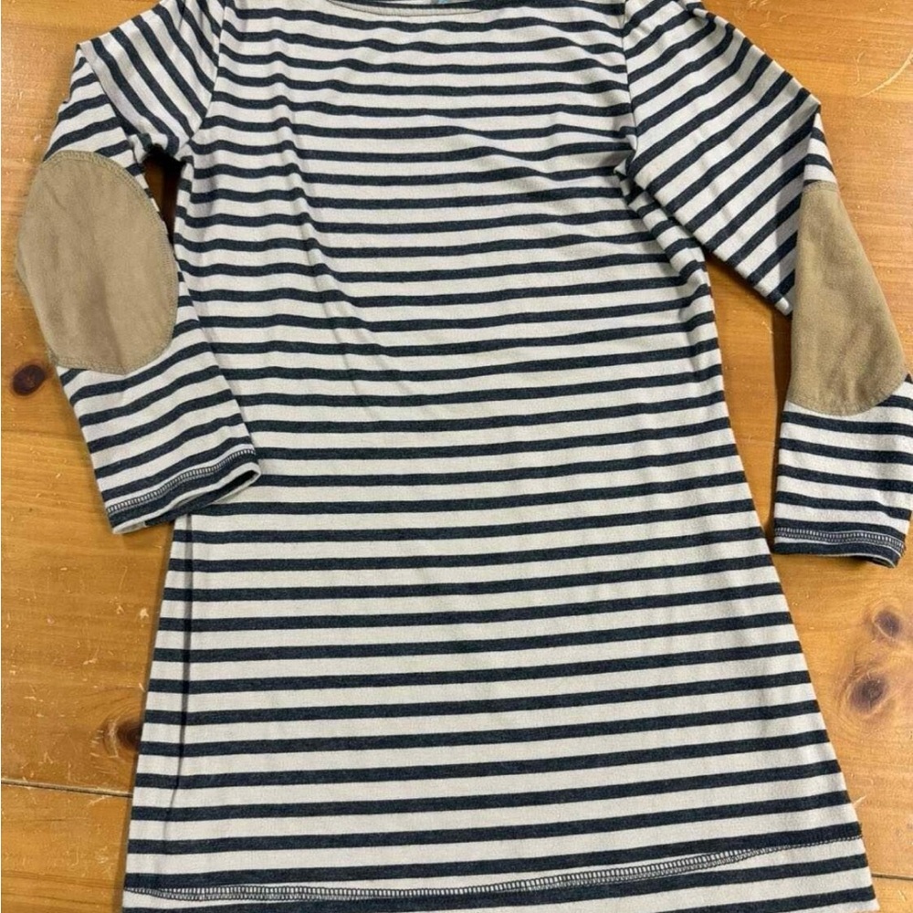 h.i.p. Striped shirt with suede Elbow Patches